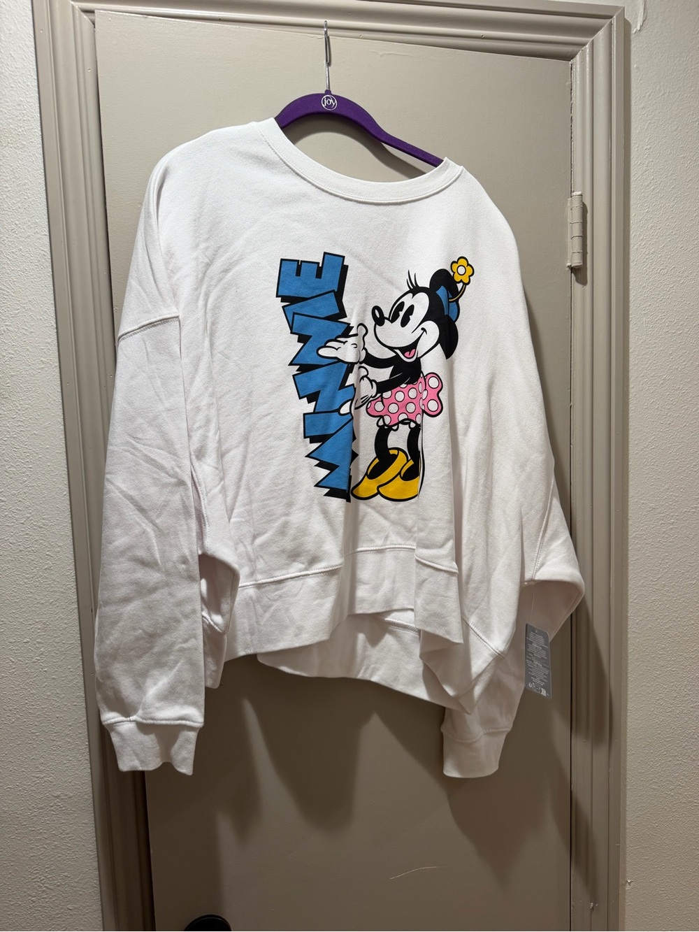 NWT 100% Cotton White Minnie Mouse Graphic Sweatshirt - Disney